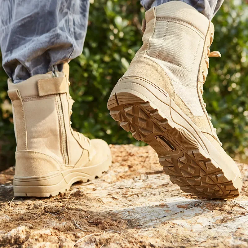 Botas de entrenamiento de campo para hombre, zapatillas de senderismo transpirables, informales, zapatos de Trekking, botas de desierto para escalada de montaña, 2024