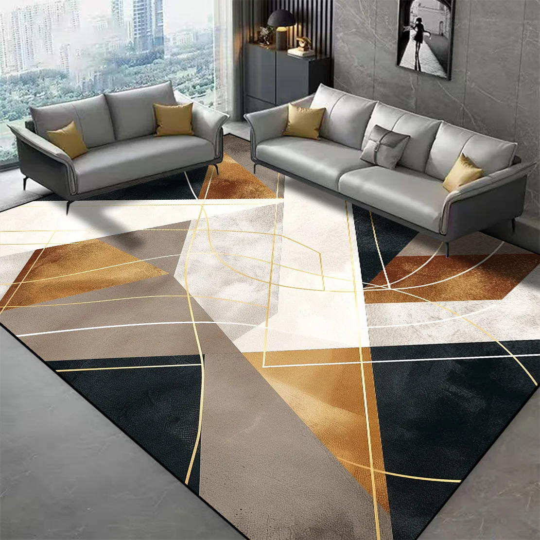 Modern Simple Living Room Rugs Non-slip Household Mat Washable Bedroom Decor Bedside Carpet Large Size Floor Mats 160x200cm