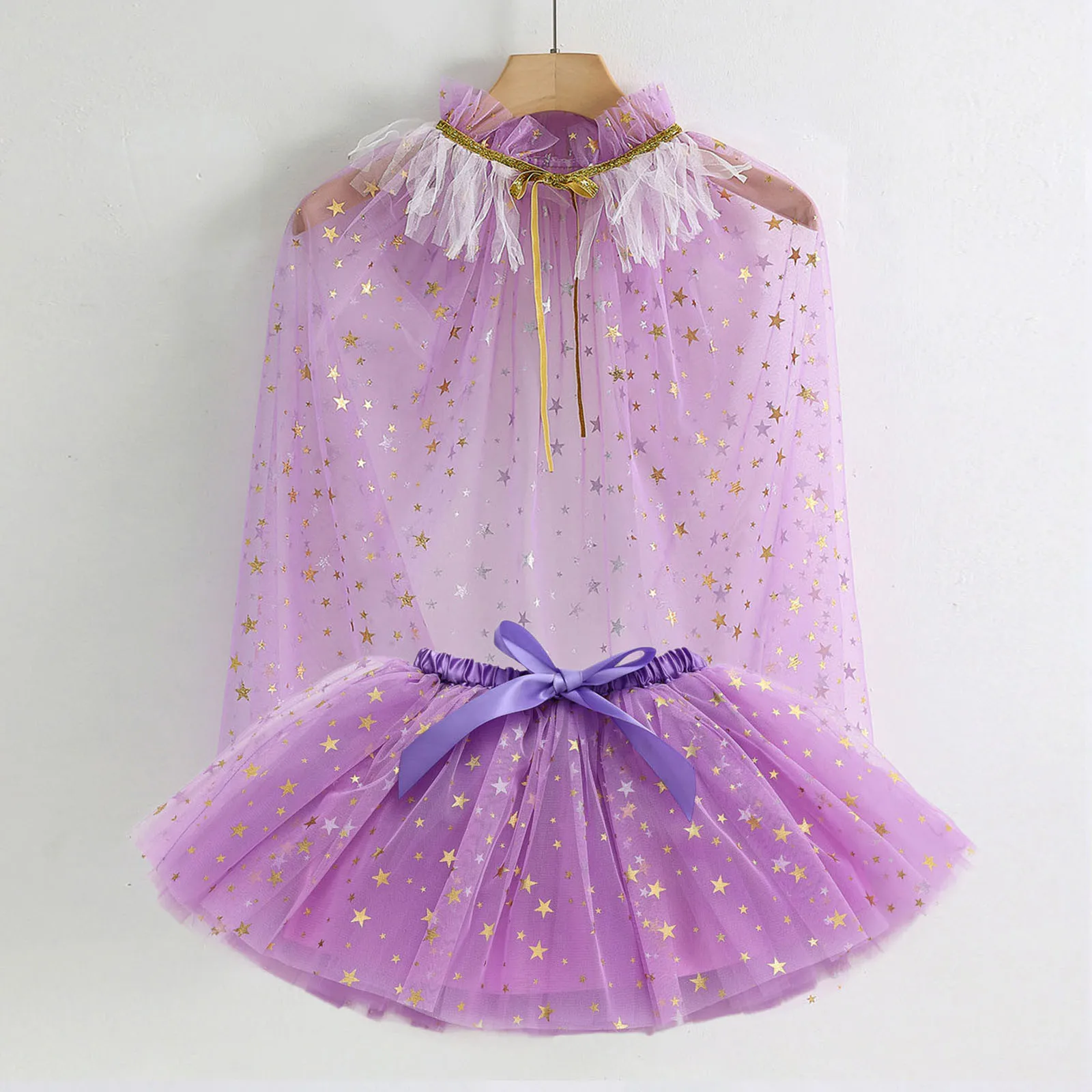 2-11 Years Kids Girls Ballet Skirts Sets Costume Party Tulle Dance Skirt Holiday Party Lacing Tulle Cloak Set Baby Girl Outfits