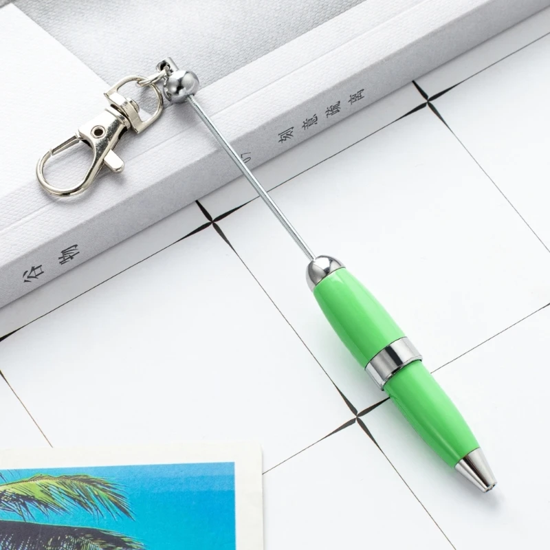 5 шт. шариковая ручка, гладкая ручка для письма, шариковая ручка с бусинами и брелком, 1,0 мм, ручка для подписи, офисные Прямая