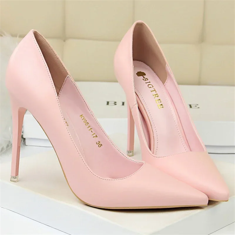 

luxury 2024 Woman Sexy 10.5cm High Heels Women's Sexy Shoes Luxury Female Blue Pink Yellow Stiletto Wedding Designed Pumps 43