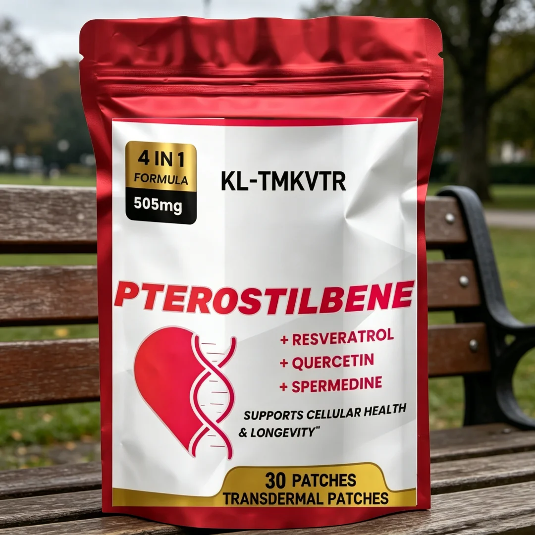 30 Patches Pterostilbene Transdermal Patches Blend With Trans-resveratrol, Quercetin, Spermidine Support Cellular