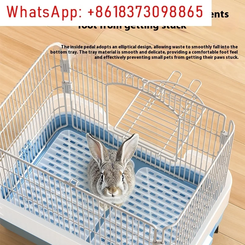 Large Villa-Style Indoor Rabbit Cage Anti-Spray Pet House for Dwarf Rabbits Guinea Pigs Chinchillas - Spacious And Comfortable