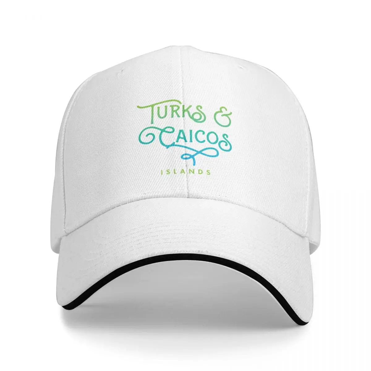 Turks and Caicos Islands Typographic Ocean Wave Design Baseball Cap Sunhat New Hat Hats Woman Men's