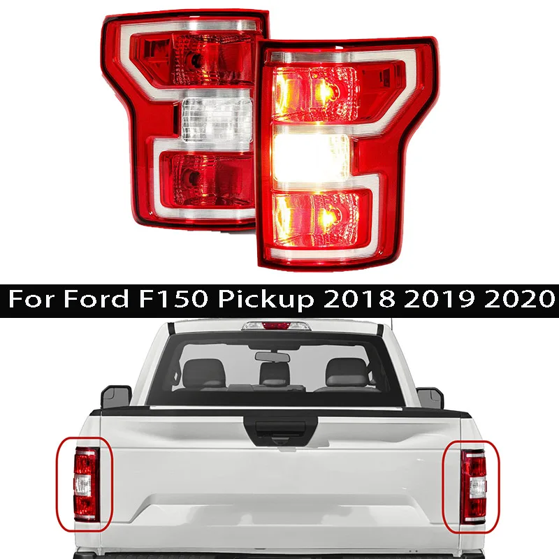 

For Ford F150 F-150 Pickup 2018 2019 2020 Tail Brake Lights Lamps Left+Right Pair With Bulbs JL3Z-13405-H JL3Z13404G