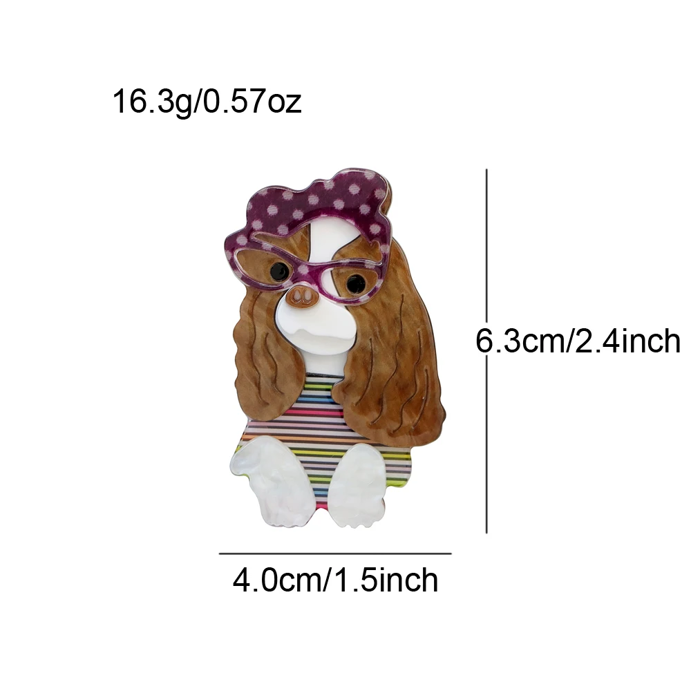 CINDY XIANG Acrylic Cute Dog Brooch Fashion Animal Pin Acetate Fiber Jewelry 3 Colors Available Cartoon Accessories High Quality