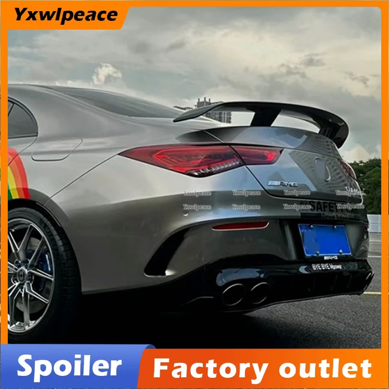 GT Style ABS Glossy Black Rear Trunk Lip Spoiler For Mercedes Benz W118 C118 CLA35 CLA180 200 250 CLA45 AMG Line 2019-2023