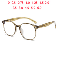 Fashion Anti Blue Rays Oval Computer Eyeglasses With Prescription TR90 Oversized Myopia Photochromic Eyewear 0 -0.5 -0.75 To -6