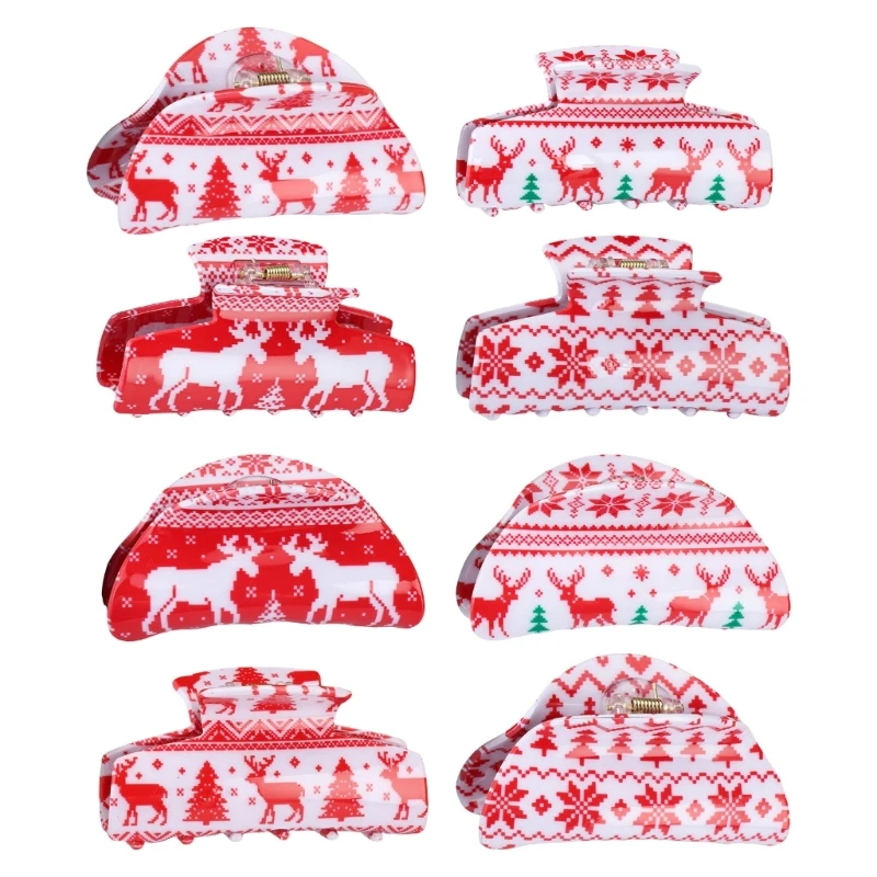 

MXMB Hair Claw Clip for Christmas Reindeer Large Catch Hair Barrettes Unique Adornment Hairpin Fashion Unique Decorations