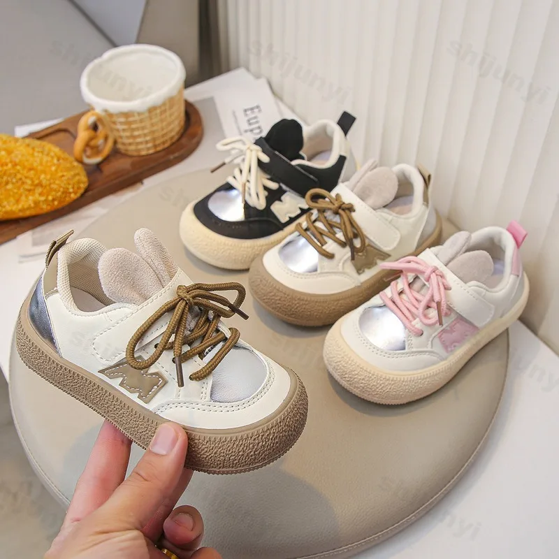 

2025 Spring New Children's Casual Sports Shoes Fashion Cute Comfortable Bunny Low Top Shoes Babys' Soft Soled Non slip Sneakers