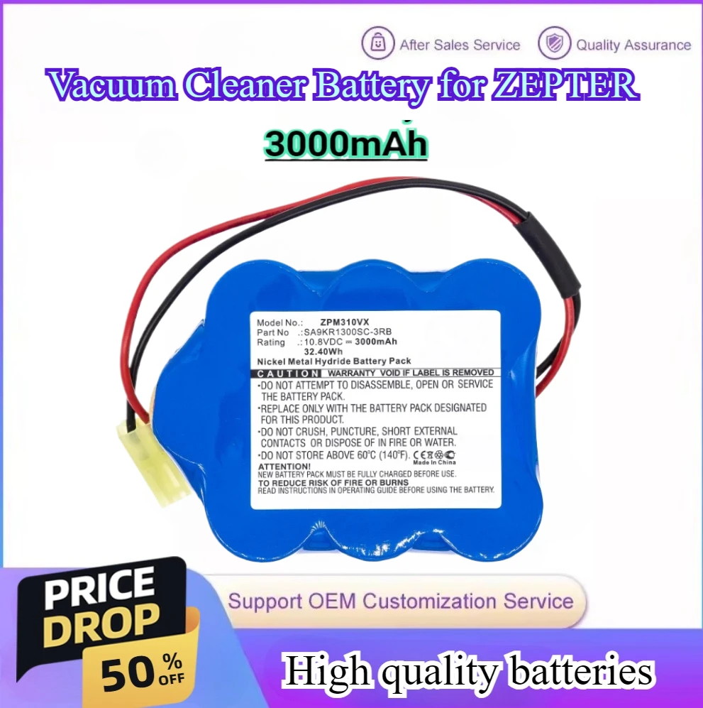 

3000mAh NI-MH Battery SA9KR1300SC-3RB 9W-1300Cs-Z C23106FM-SRCB for ZEPTER 9P130SCR 9P130SCS 9P-130SCR 9P-130SCS LMG-310