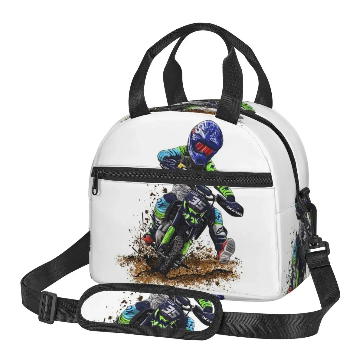 Motocross Dirt Bike Studios MX Rider 35 Insulated Lunch Bag for Women Kids Portable Food Boxes Thermal Lunch Box Tote