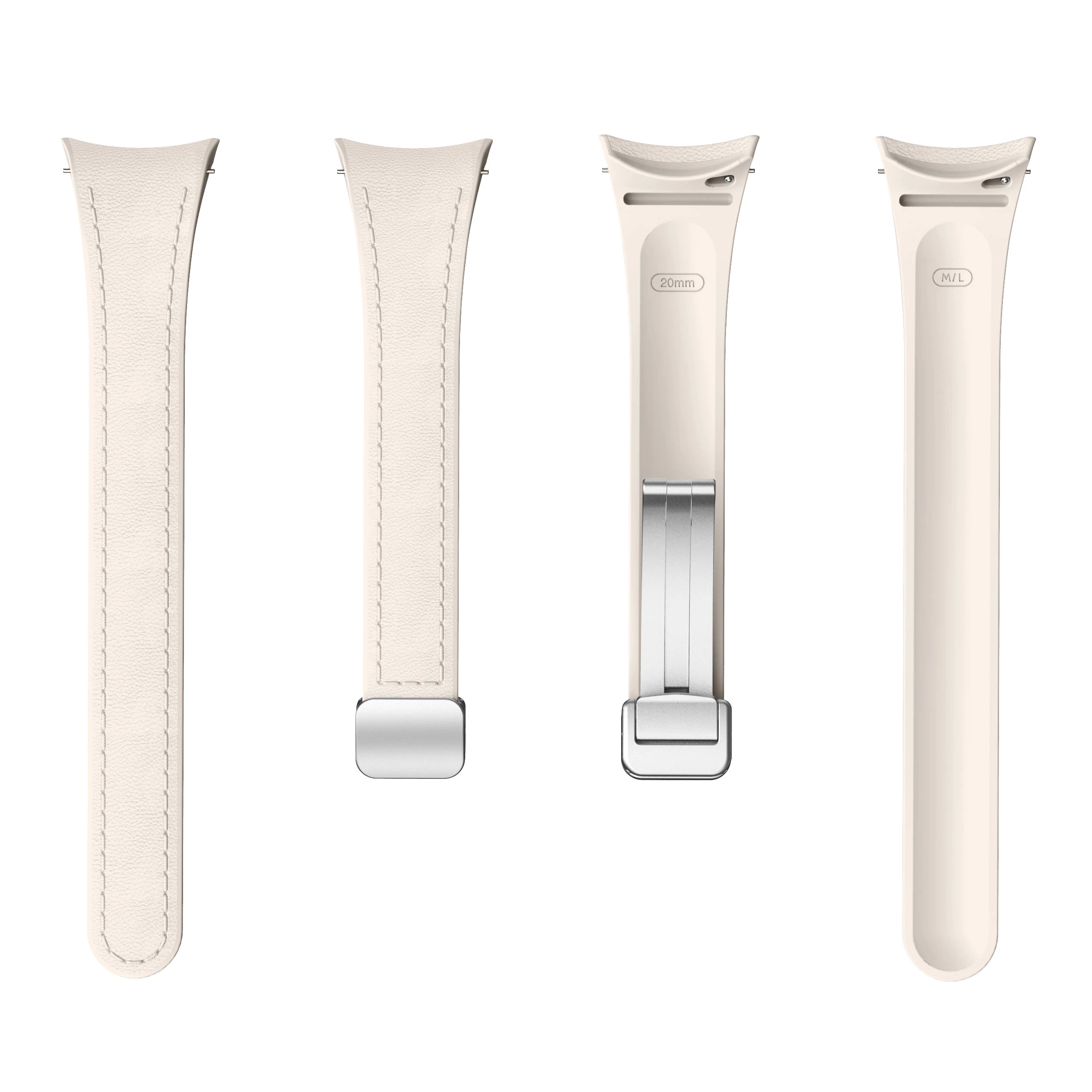 Correa delgada de cuero + silicona para Samsung Galaxy Watch 6 4 Classic 46mm 47mm 40 44 pulsera magnética Galaxy Watch 5 Pro bandas de 45mm