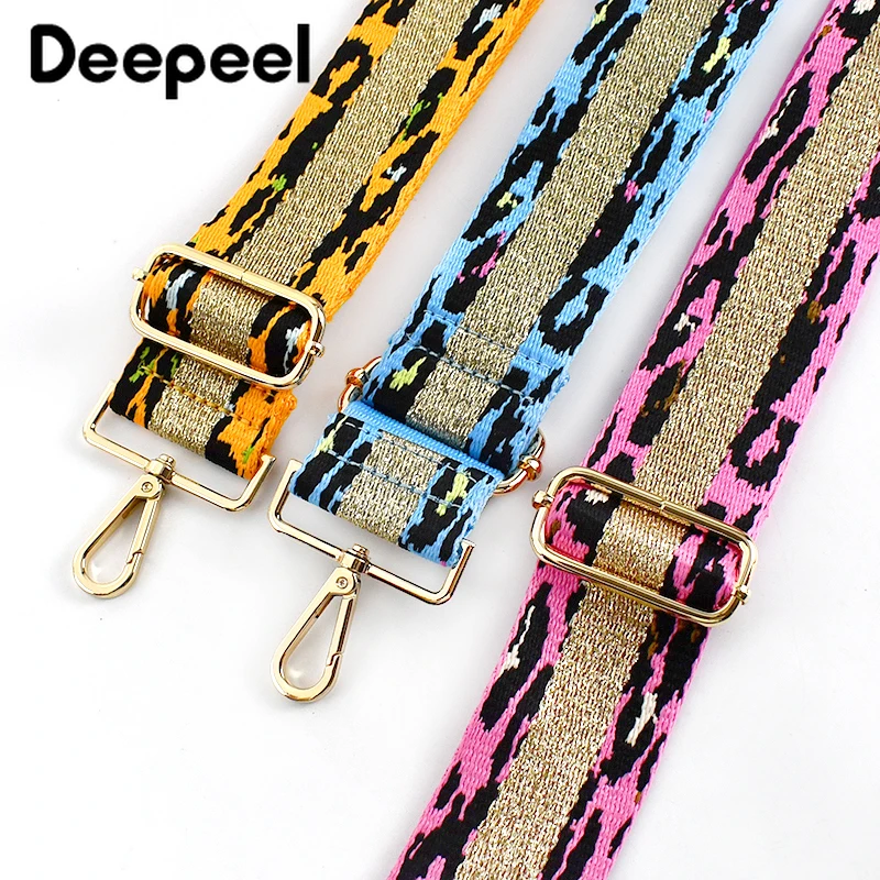 Deepeel 5cm Wide Colorful Thickened Jacquard Long Shoulder Strap Replacement Tape Bags Belt Female Adjustable Sewing Accessories