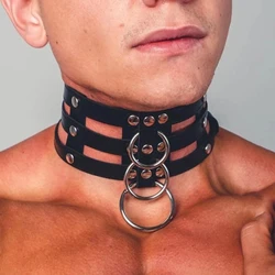 PU Leather Men Harness Handcuffs Gay Fetish Clubwear Costume Erotic Collar Festival Rave Wear Accessories Gothic Punk Bracelet