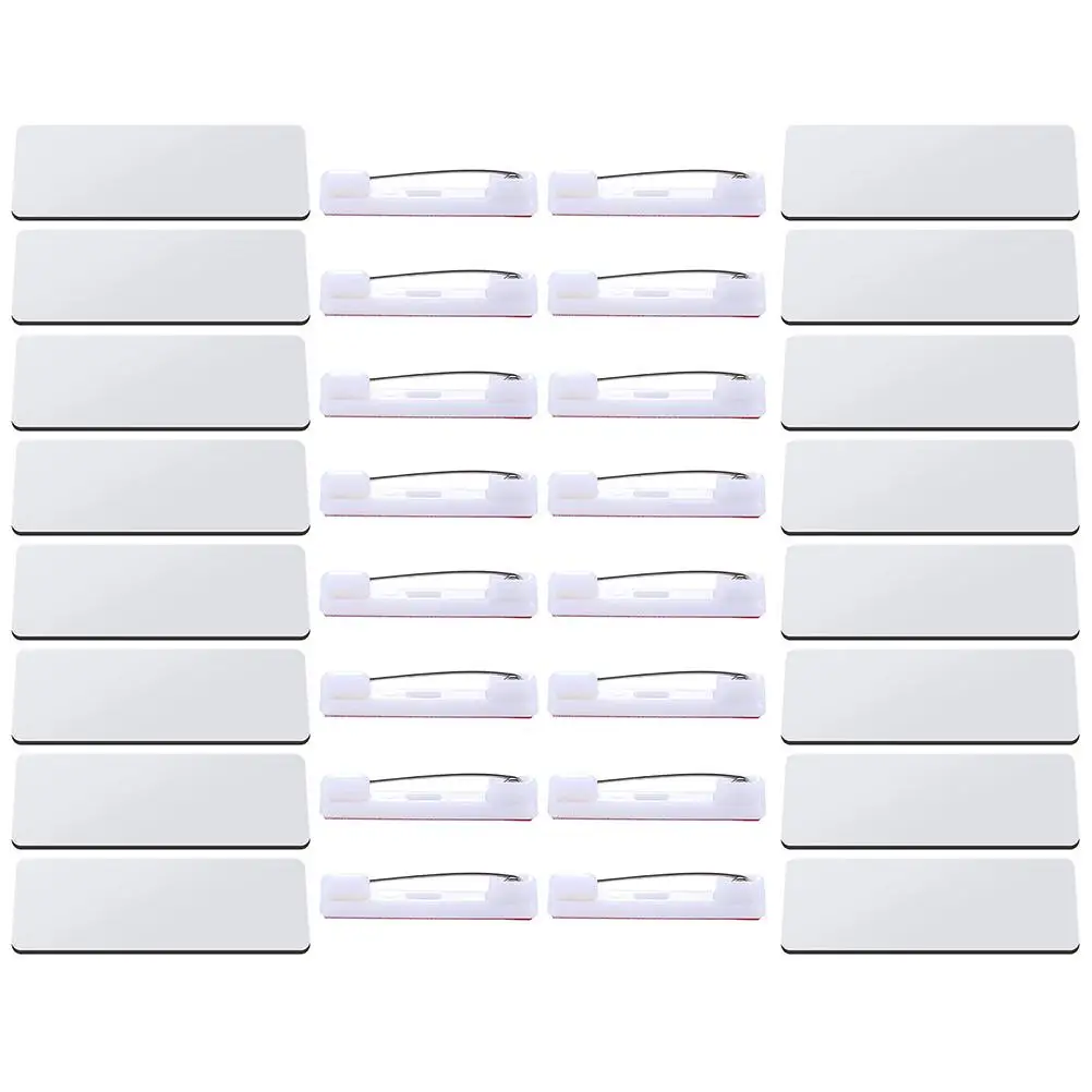 

16 Pcs Tags Blank Magnetic Printable White Name Tag With Clip Stocking Wood Blank Name Tags Gaming Student Office Gifts