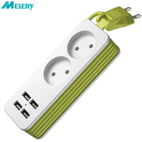 Multiple Power Strip EU Plug  Electrical Socket Portable USB Port Mobile Phone Smartphone Tablet 1200W 250V 1.5m Extention Cable