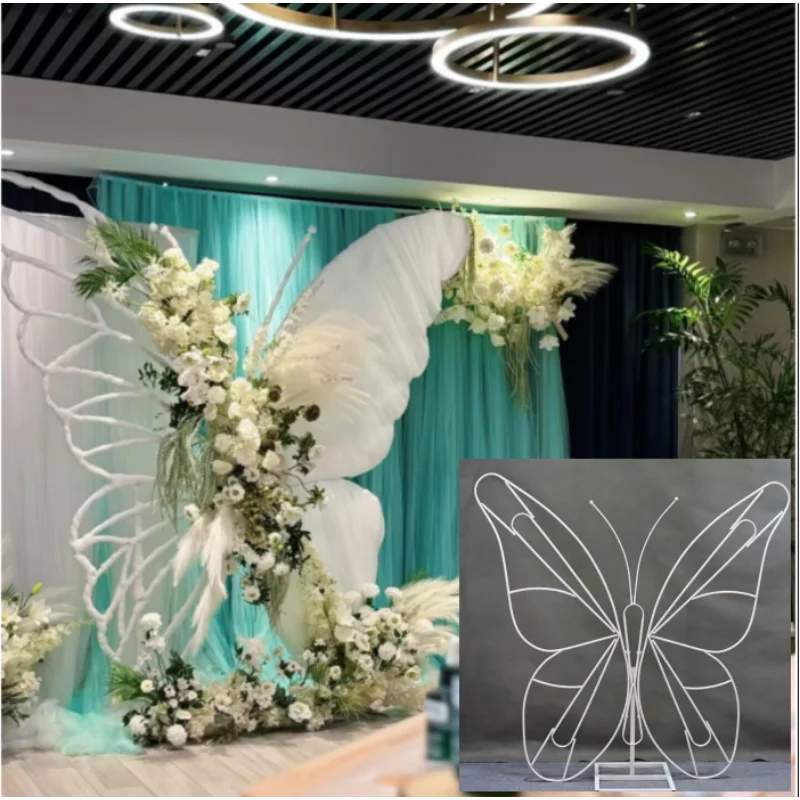 Nouveau Papillon Géant en Fer Forgé Stéréoscopique Meichen pour Décoration de Scène, Simulation DIY, Ornements de Mariage et de Cérémonie, Décoration d'Étagère