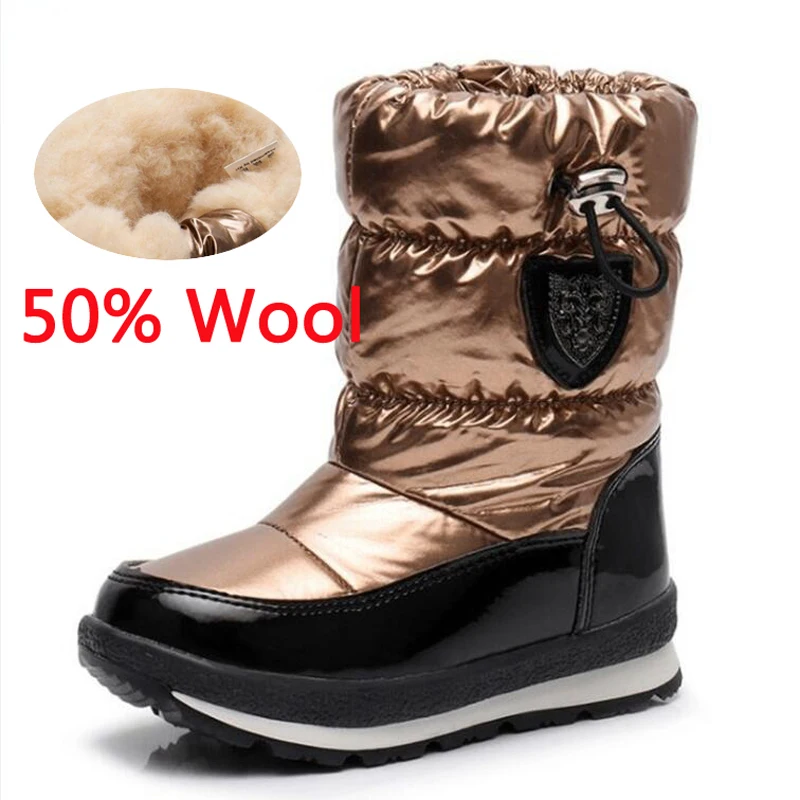 

Kids Snow Boots 2025 Autumn Winter Wool Keep Warm Children Boots Brand Fashion waterproof Non-slip Cotton Shoes for Girls Boys