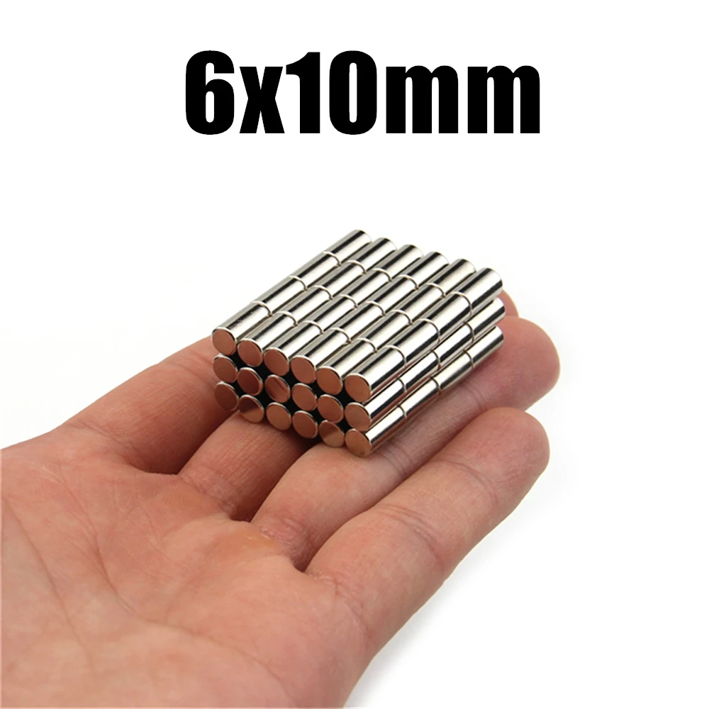 10-500Pcs 6x1 6x1.5 6x2 6x3 6x4 6x5 6x6 6x8 6x10-20mm N35 NdFeB Round Magnet Super Powerful Strong Permanent Magnetic imane Disc