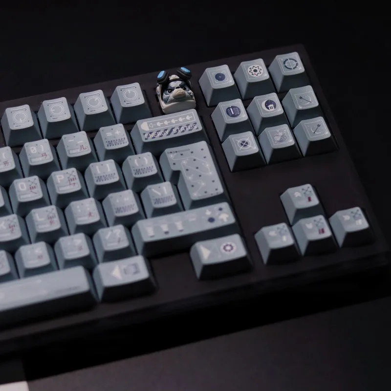 142 tasti/set Starfield Tema Copritasti PBT Dye Subbed Copritasti Cherry Profilo Anime Gaming Keycap Per 61 64 68 87 96 104