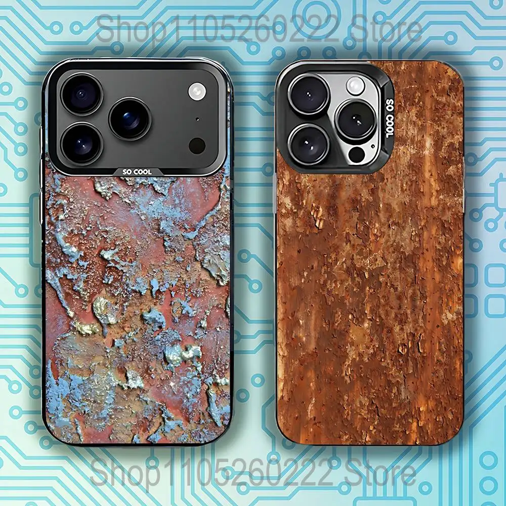 

Industrial Style Rusty Retro Black Phone Case Compatible with iPhone 17 16 15 14 13 12 11, Pro, Max, Plus, E, Air, Mini