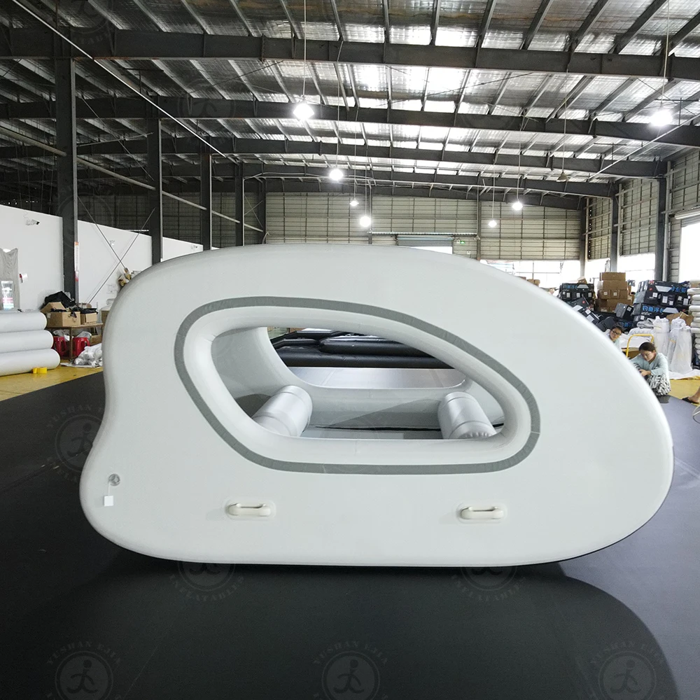 Inflatable House Boat Water Party Boat Electric Engine Motor Summer Water Play Lake Ocean Solar Powered Boat