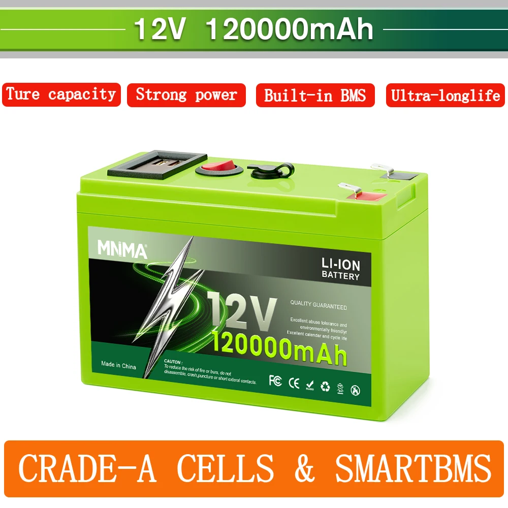

12V 150Ah Lithium LiFePO4 Deep Cycle Battery for Solar,Fish Finder, Lighting, Power Wheels, Off-Grid Applications Built-in BMS