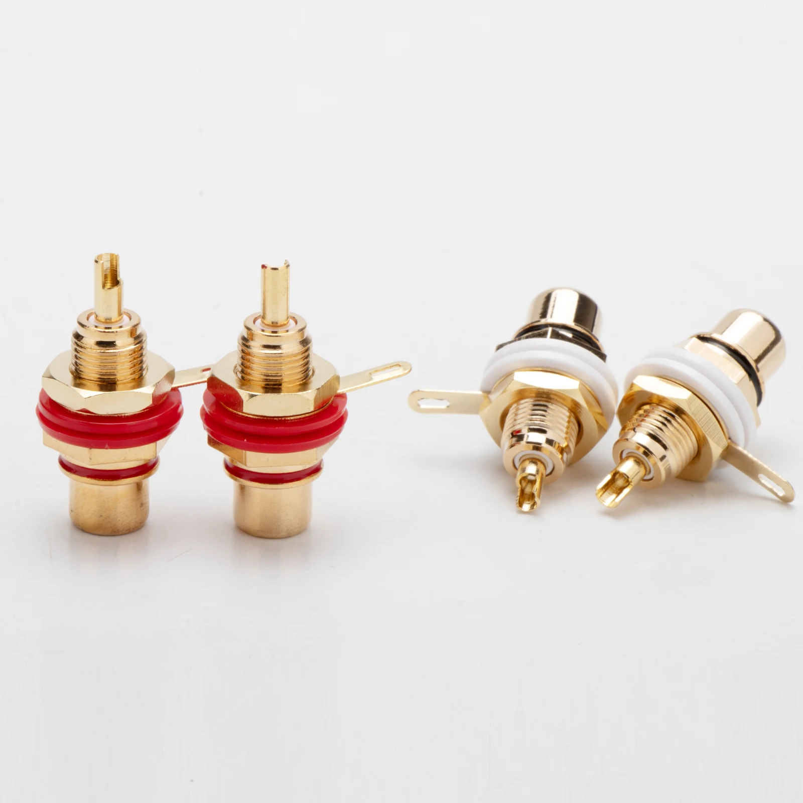 Preffair-enchufe RCA de Placa dorada, Conector de montaje en Panel hembra, Terminal de Audio, chasis de montaje en Panel