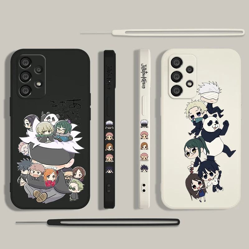 

Jujutsu Kaisen Anime Phone Case For Samsung A55 A53 A33 A52 A32 A71 A51 A21S A35 A25 5G Liquid Left Rope Funda