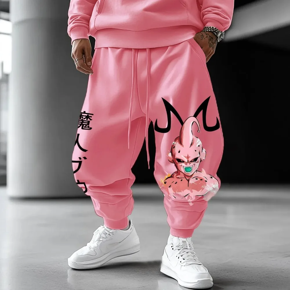 لعبة دراغون بول الرجال السراويل السراويل Sweatpants Majin Buu انمي ياباني الربيع والخريف Y2k Harajuku القطن الخالص طماق غير رسمية