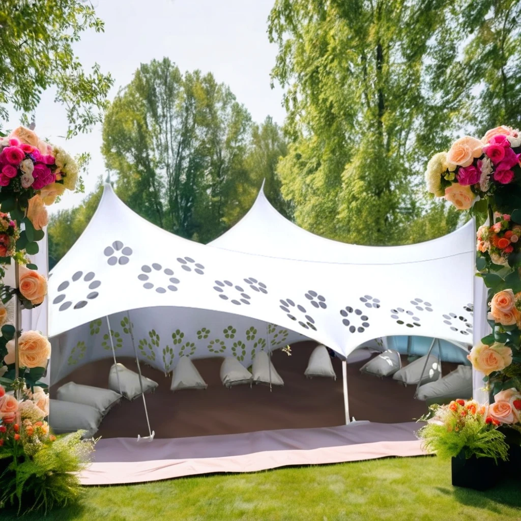 

2025 Hot Sale Large Canvas Wedding & Party Tents with Stretch Hole Aluminum Pole Premium Material