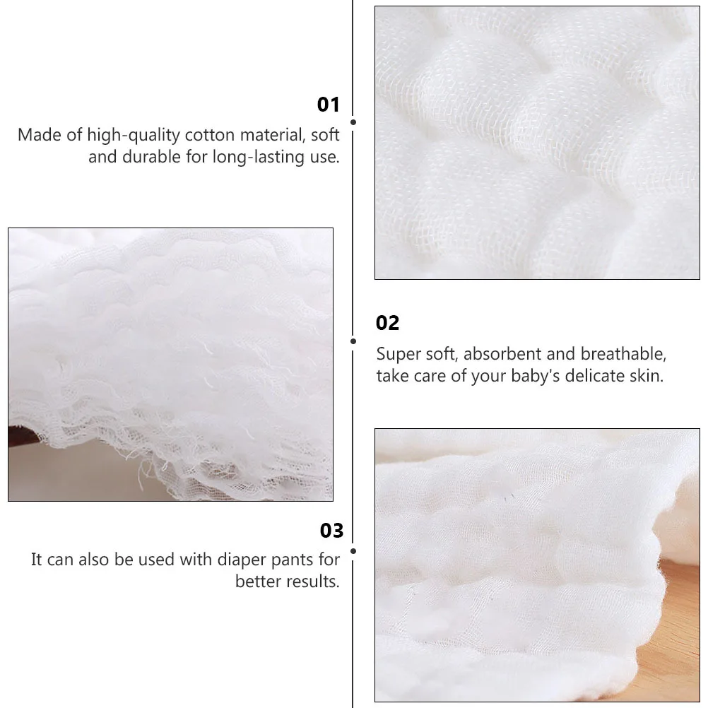 

5Pcs Cotton Diapers Baby Gauze Absorbent Burp Cloth Shower Towel Newborn Bib Soft Breathable Infant Pads Cotton Diapers