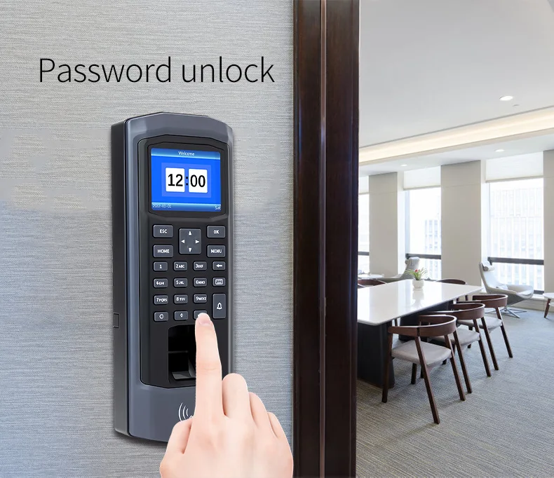 Biometric Fingerprint Password ID card Access Control System Supports 25 languages Device for Employee Time in and Time Out