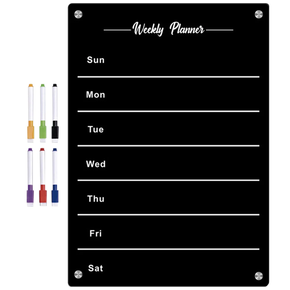 

1 set Magnetic Fridge Board Dry Erase Planner Reusable Acrylic Surface Smooth No Glue Needed For Kitchen Schedule Message
