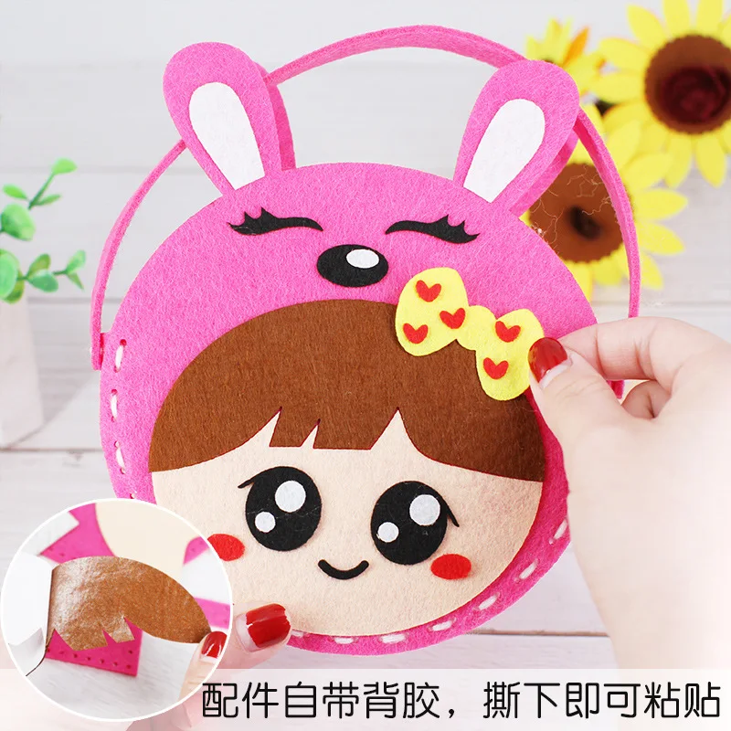 DIY educatieve training speelgoed mini-tassen voor kinderen niet-geweven stof kleurrijke handgemaakte leeractiviteit voor kinderen peuter cadeau