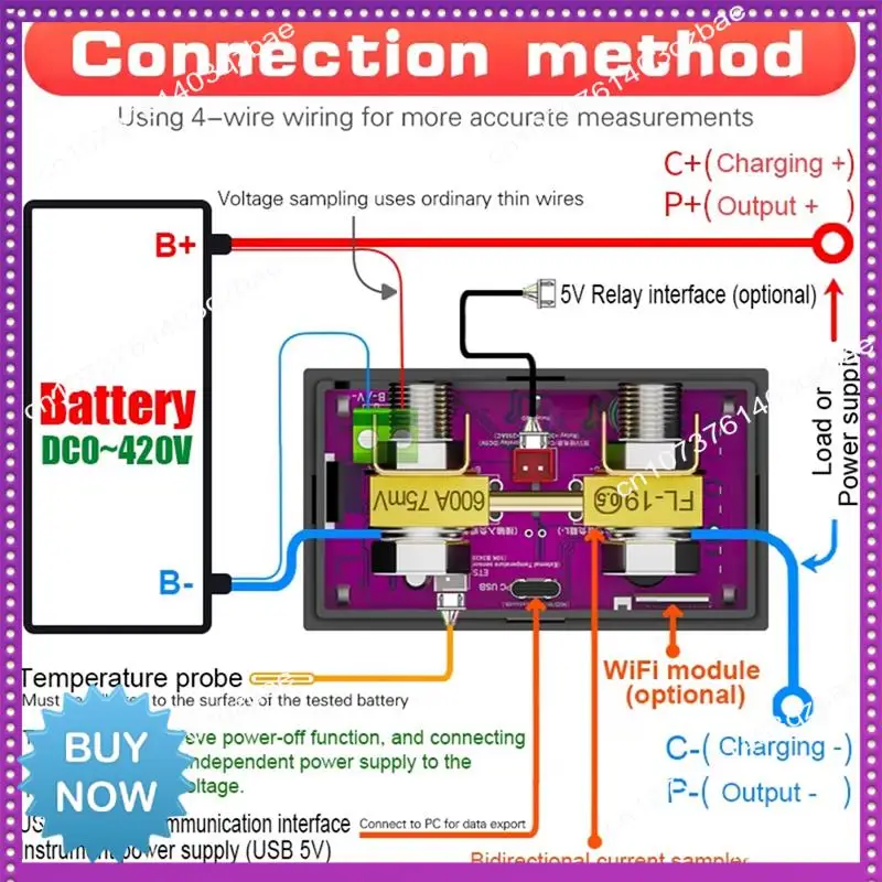 Hot Ltem Smart DT20W 0-420V Lithium-Batterie-Tester mit WLAN, 30A DC Coulomb Power Meter für Spannungs- und Kapazitätserkennung