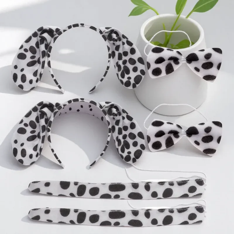 

2 Sets Headband Costume Prop Kids Cosplay Animal Prop Themed Party Performance High Quality Material Dog Ears Tail Set