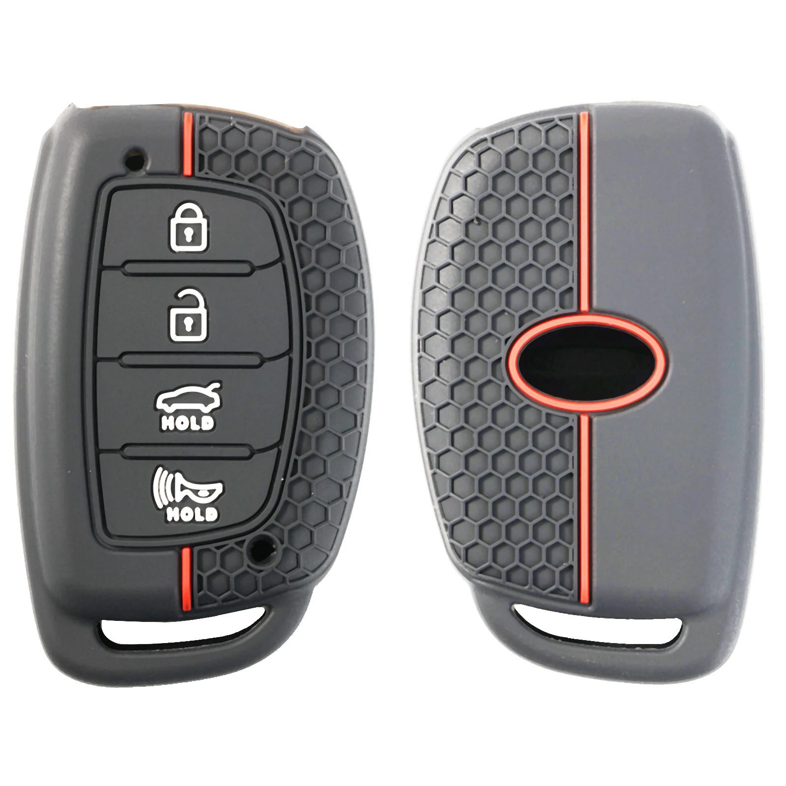 4 Button Silicone Key Ring Case Cover Shell Holder For Hyundai Tucson Santa Fe Sonata Ix45 I40 2012 2013 2014 2015 2016 2017