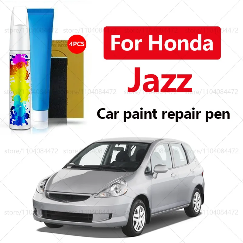 

Ручка для ремонта автомобильной краски для Honda Jazz 2001-2025 годов, аксессуары для ремонта царапин, 4 шт., белый NH624P, черный NH731P, серебристый, NH700M, синий