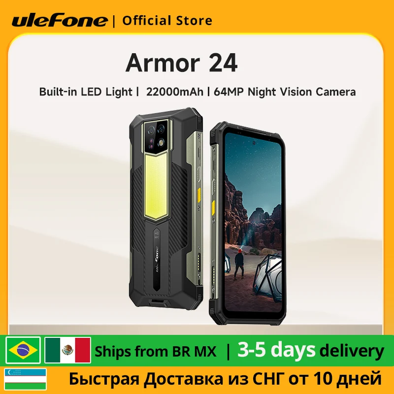 [No tax  3-5 days delivery] Ulefone Armor 24 Rugged Phone 22000mAh 24GB+256GB  Smartphone Android 64MP+64MP NFC Phone Global