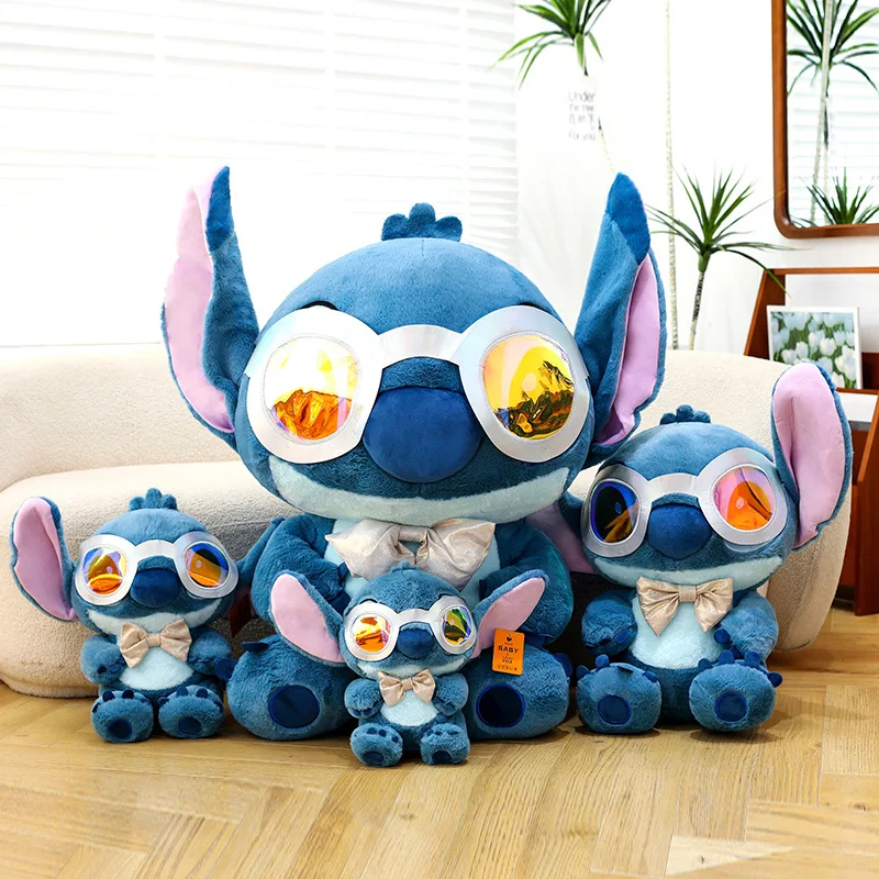 

Новая плюшевая игрушка Disney Stitch 35-60 см с солнцезащитными очками-пилотами — милая кукла, домашний декор, день рождения, Рождество, новогодний подарок