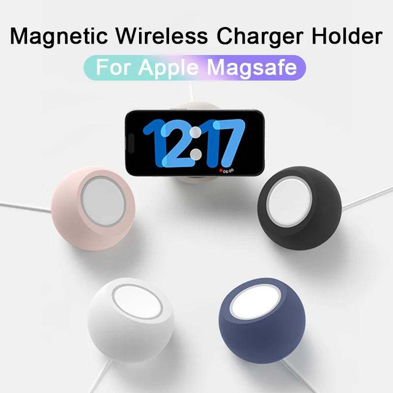 For Magsafe Desk Ball Shape Magnetic Silicone Charging Holder  For Apple iPhone 15 Pro Max Wireless Charger Dock Station Stand