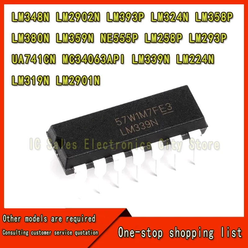 (10 Stuk)Lm358P Lm393P Ne555 P Lm258P Lm293P Ua741cn Mc34063api Lm324n Lm339n Lm224n Lm319n Lm348n Lm359n Lm380n Lm2901n Lm2902n