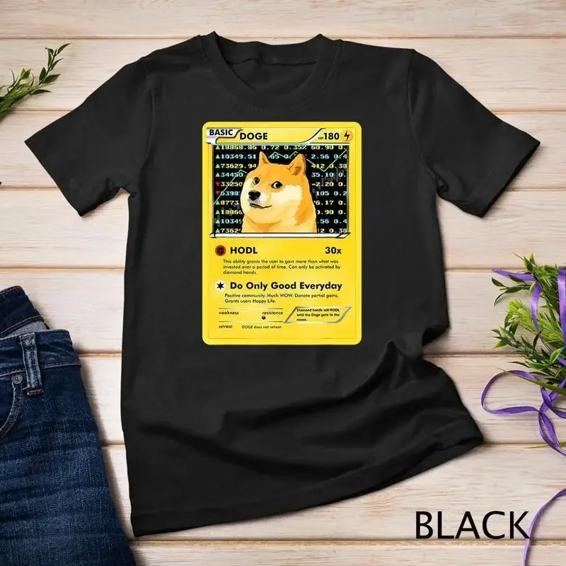 Funny Dogecoin T Shirt Doge HODL Card Crypto Meme Men Kids Unisex T shirt
