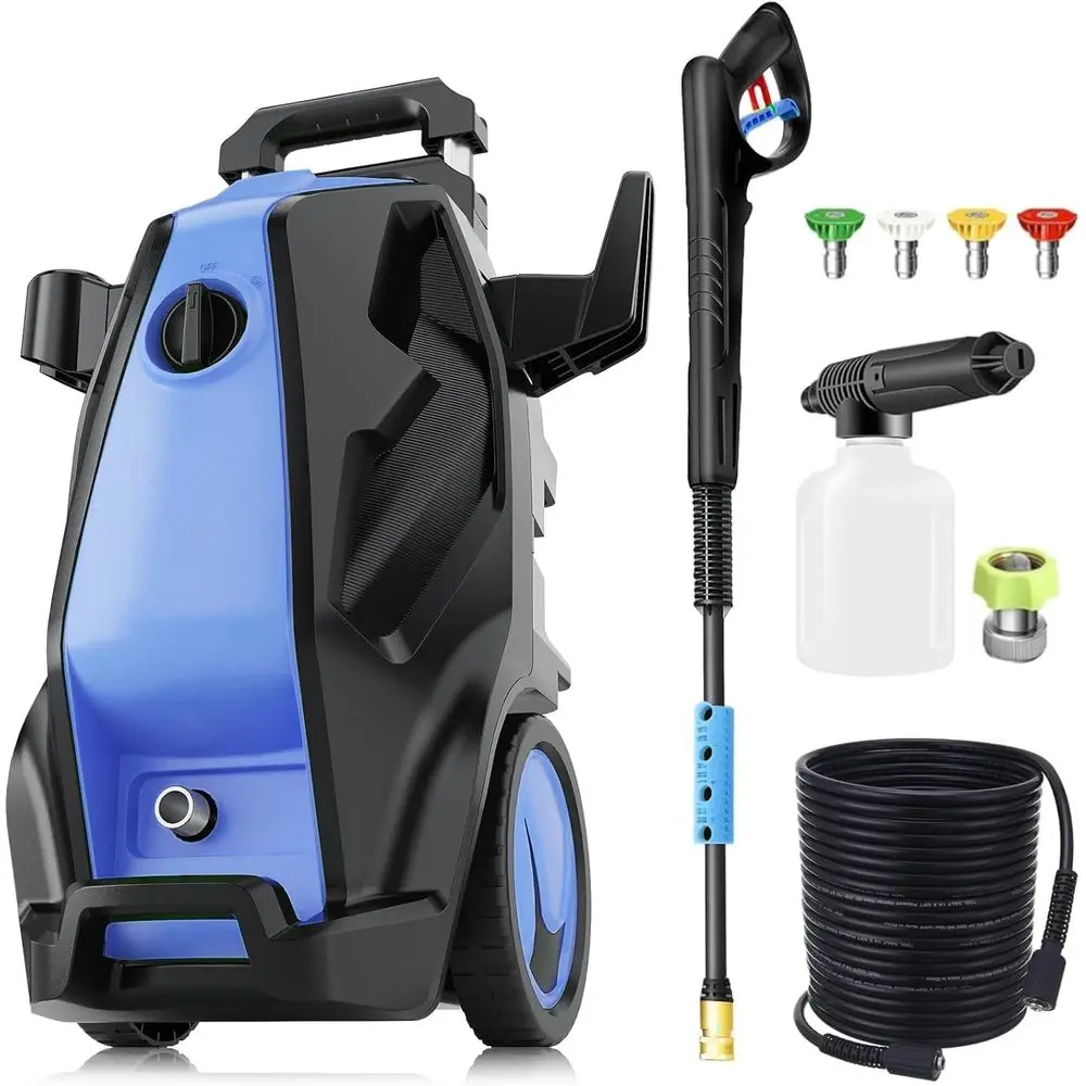 

5000PSI 4.0GPM Heavy Duty Power Washer with 33 FT Extension Hose, 4 Quick Connect Nozzles and Foam Cannon for Cars/Fences/Drivew