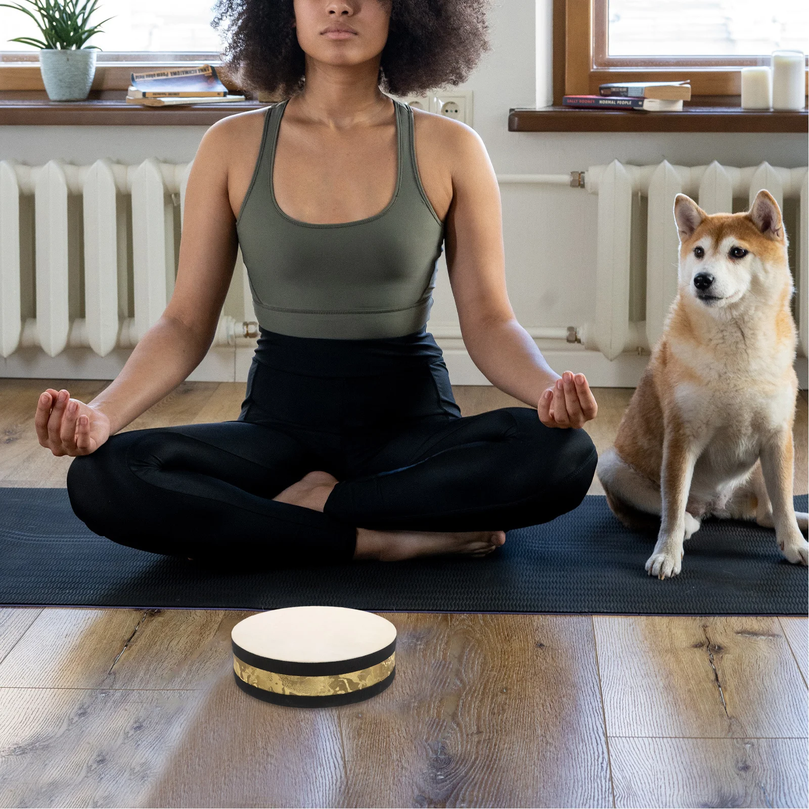 

Portable Ocean Drum Wooden Frame Translucent Surface Generates Soothing Wave Sounds Great for Meditation Yoga Classes Home