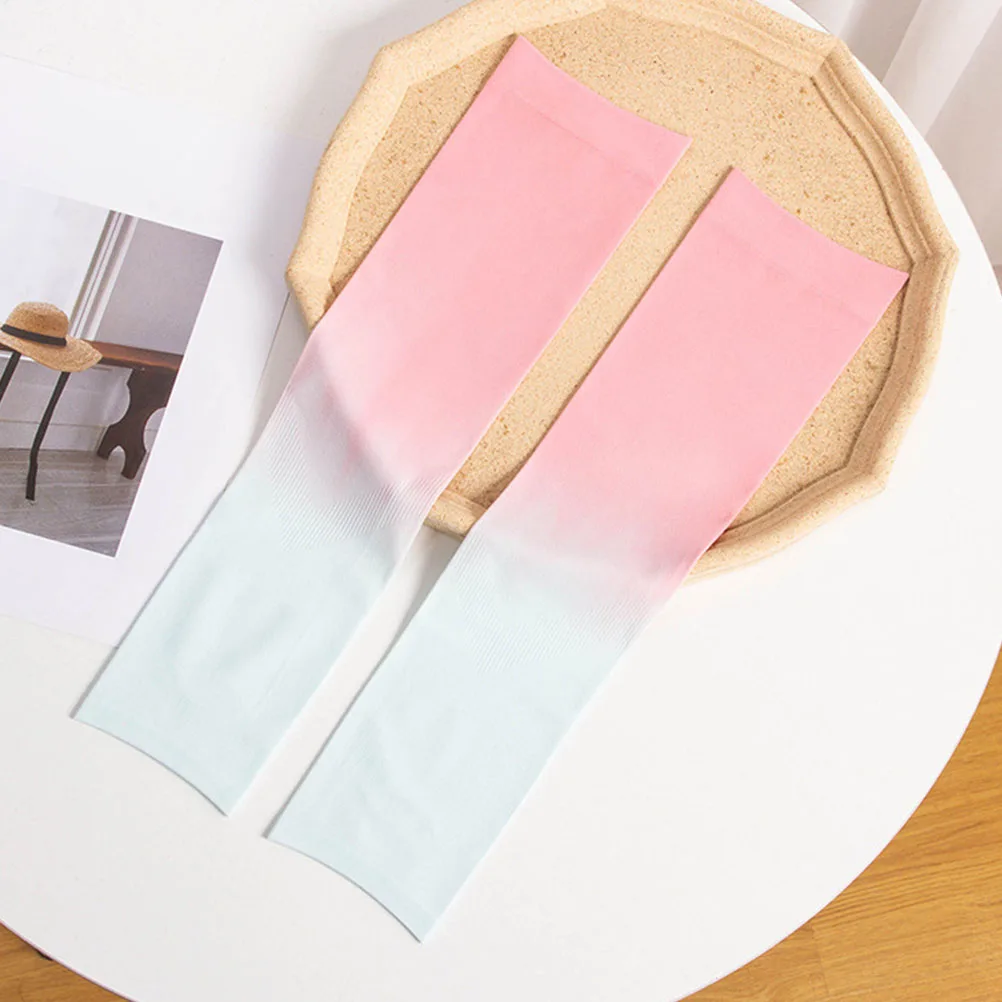 

2 Pairs Ice Silk Sleeve Gloves Cooling Arm Sleeves Sports Cover Watermelon Protective 8% Spandex Sun Protection Man