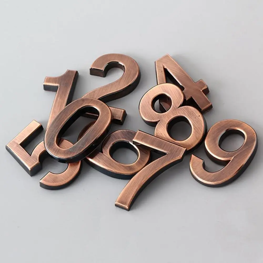 Plating 0-9 House  Hotel Plaque Building Compartment Number Sticker Door  Address Digits Digital Sticker Plate Sign