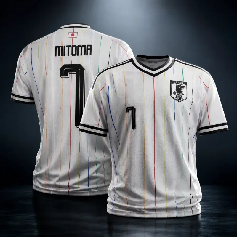New 3D Printed Retro Football Jersey, Breathable Quick Dry All Season Soccer Top for Adults & Kids